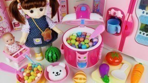 'Baby doll cooker and kitchen fruit cooking food toys play house story - ToyMong TV 토이몽'