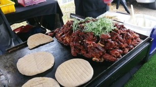 'Malaysian Street Food Kebab Daging Power at Night Market'