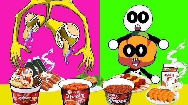 'FRIDAY NIGHT FUNKIN\' Skid and Pump vs KOREAN FOOD MUKBANG set Siren Head - FNF ANIMATION MUKBANG'