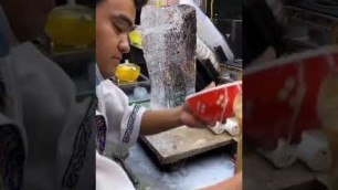 'Famous Chinese street food - Amazing skills of chef making yummy Uyghur yoghurt drink 新疆酸奶 #Shorts'