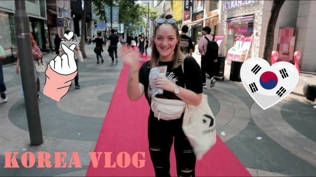 '2019 KOREA VLOG 1 | Myeongdong Hongdae | street food, Stylenanda, BT21, Innisfree, busking...'