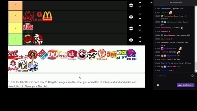 '[Vinesauce] Vinny does the \'fast food tier list\''