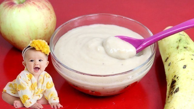 'Apple Banana Porridge / Puree For Babies |Baby Food । Food For 6-10 Month Baby'