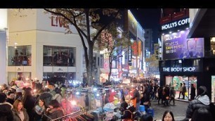 'Myeongdong nightlife and street food in Seoul, South Korea'