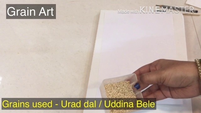 'Grain art / Covid 19 theme / Art made using food grains'