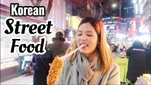 'Korean street food adventure in Myeongdong, Korea