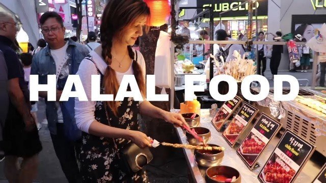 'Korean unique street food, Myeongdong Market in Korea'