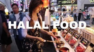 'Korean unique street food, Myeongdong Market in Korea'