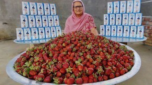 'STRAWBERRY MILKSHAKE | MILKSHAKE RECIPE | FRUIT RECIPES | VILLAGE FOOD'