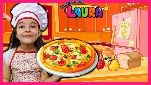 'LAURINHA BRINCANDO DE PIZZARIA ! PRETEND PLAY PIZZA DELIVERY & COOKING FOOD KITCHEN TOY SET'