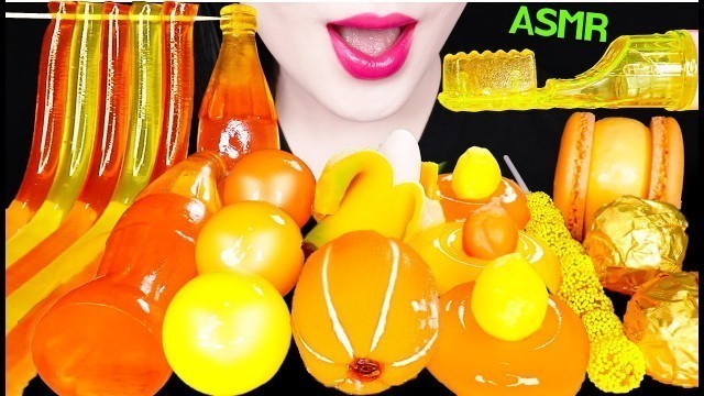 'ASMR ORANGE FOOD *EDIBLE TOOTH BRUSH, EDIBLE SODA BOTTLE, JELLY TUBE 먹는 칫솔 먹방 EATING SOUNDS'