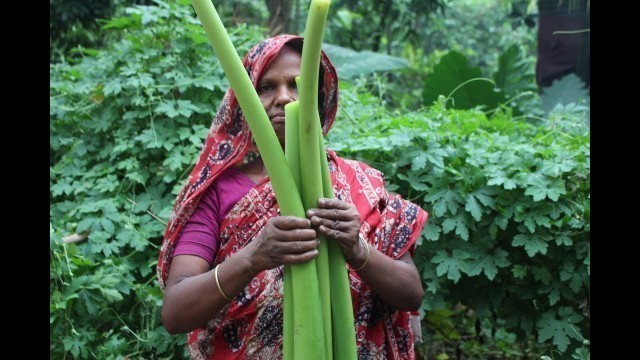 'Village Food | Chapa Mann kochu data pituli | Grandmother recipes-98'