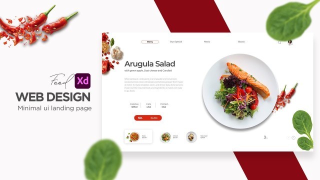 'How To Make Easy Food Web Design UI in Adobe XD [ Speed Art ].'