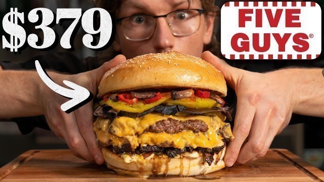 '$379 Five Guys Bacon Cheeseburger Taste Test | FANCY FAST FOOD'