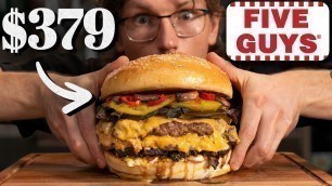 '$379 Five Guys Bacon Cheeseburger Taste Test | FANCY FAST FOOD'