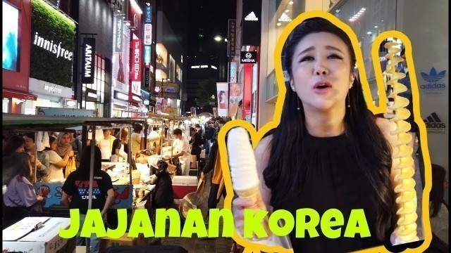 'KOREAN STREET FOOD di MYEONGDONG ( 명동 ) Jajanan Korea #ENOVLOG'