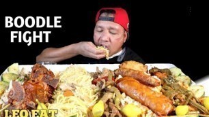 'FILIPINO FOOD BOODLE FIGHT MUKBANG | PHIL-AM MUKBANGER | FILIPINO MUKBANG | @LEO EAT'