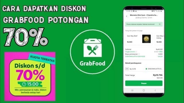 'cara dapatkan diskon grabfood 70% | grabfood potongan 70%'