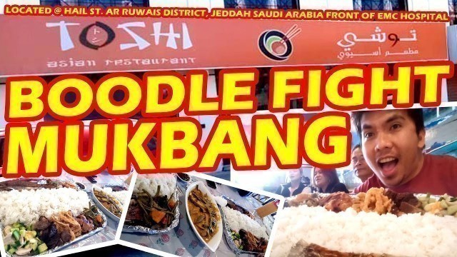 'Boodle Fight Mukbang ASMR@ Toshi Asian Restaurant || Romel Channel'