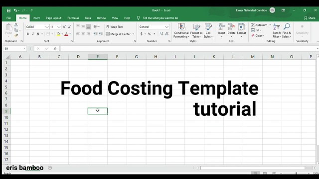 'Excel Food Costing Template Tutorial  | eris bamboo'