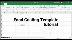 'Excel Food Costing Template Tutorial  | eris bamboo'