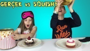 'SUKUŞİ vs GERÇEK YEMEK CHALLENGE Türkiye\'de ilk SQUISHY FOOD vs REAL FOOD Ece TV'