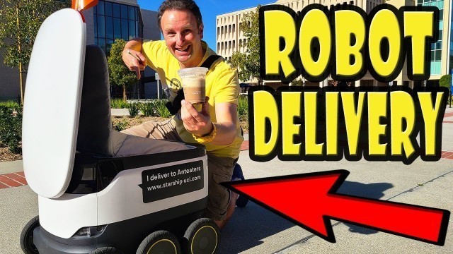 'A ROBOT Delivered my Starbucks Coffee - Starship Food Delivery'