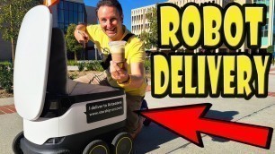 'A ROBOT Delivered my Starbucks Coffee - Starship Food Delivery'