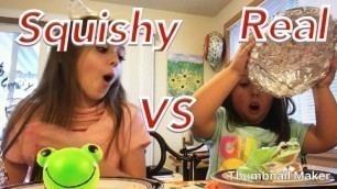 'Squishy VS real challenge crazy collaboration with Monroe Shirley |Emery Bingham|'