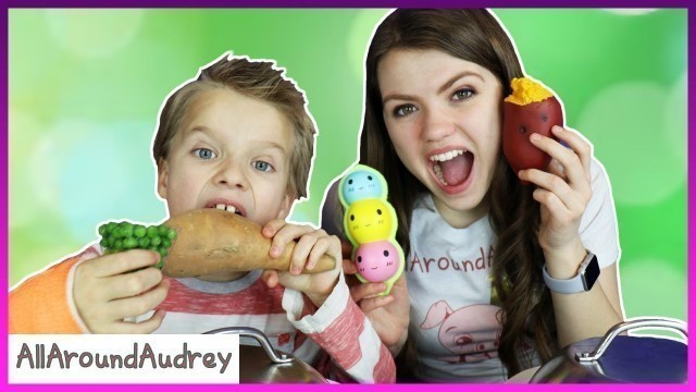 'Squishies Vs Real Food Switch Up Challenge / AllAroundAudrey'