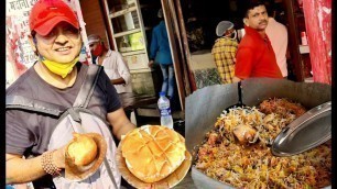 'Lucknow ka famous Bun- Maska,Samosa & Idrees chicken Biryani || Lucknow famous Street food vlogs'