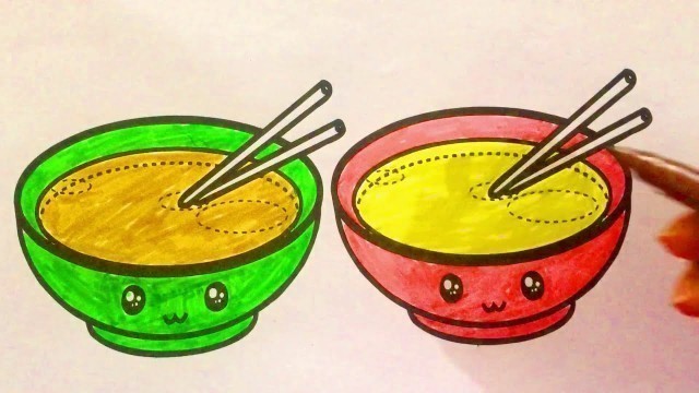 'cute drawings cartoon for Kids Learn Colors | Anime Food Coloring Page For Kids'