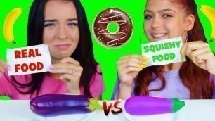 'ASMR SQUISHY FOOD VS REAL FOOD CHALLENGE (NEW VERSION) EATING SOUNDS LILIBU'