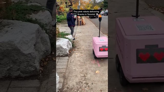 'robot delivers food and snacks'