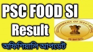 'PSC Food SI Result Release Date Confirmation 2020'