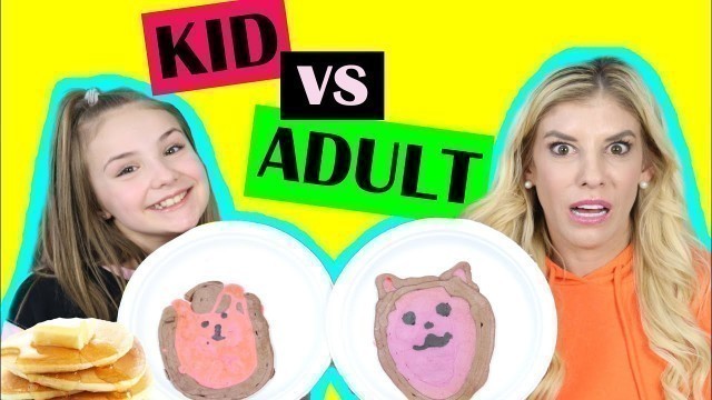 'SQUISHY PANCAKE ART w/ Rebecca Zamolo (KID VS ADULT) | Piper Rockelle'