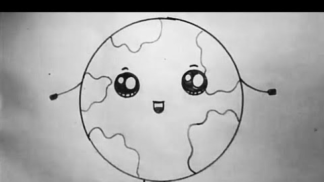 'How to draw a cute Earth. Cute Drawings.'