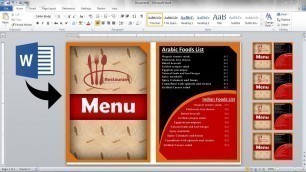 'How to make Restaurant menu card Design in ms word | Ready to Print | Menu Card Design in ms word |'