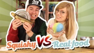 'SQUISHY VS REAL FOOD CHALLENGE!'