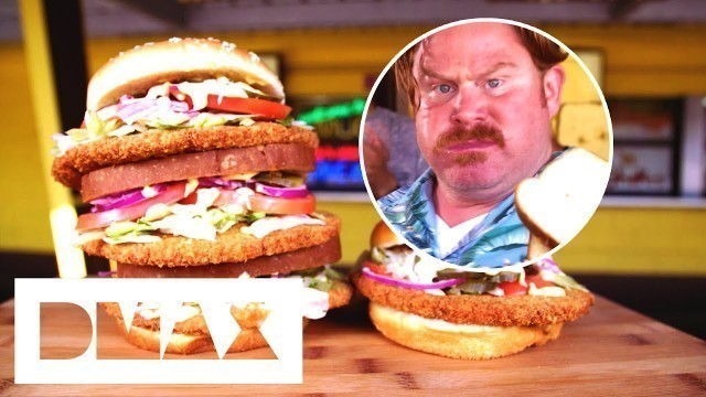 'Can Casey Finish A 3.5 Pound MONSTER Pork Burger In Under 30 Minutes? | Man V Food'