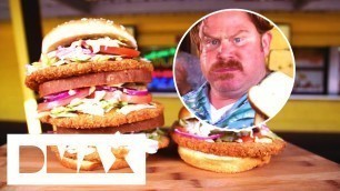 'Can Casey Finish A 3.5 Pound MONSTER Pork Burger In Under 30 Minutes? | Man V Food'