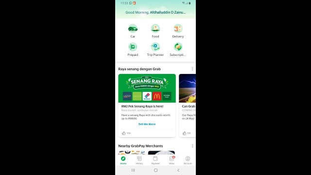 'GRAB (Malaysia) - APLIKASI PENGGUNA; CARA MEMBUAT TEMPAHAN LUAR KAWASAN'