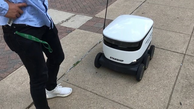 'Robot food delivery at George Mason University'