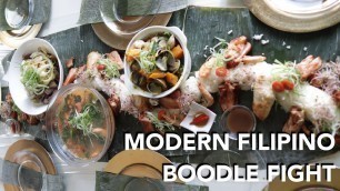 'Cooking Modern Filipino Food “Boodle Fight” | Cooking and Eating with Family and Friends (BTS)'