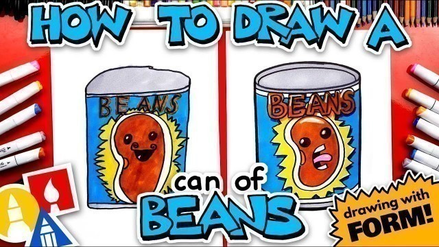 'How To Draw A Funny Can Of Beans - Drawing With Form (Cylinder)'