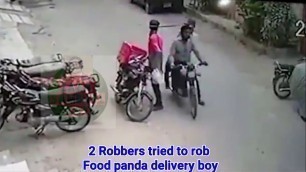 'Food Panda Delivery boy was Hugged by Robbers after robbery attempted on him #snatching #streetcrime'