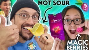 'MAGIC Berries Turn SOUR foods SWEET! (FV Family mBERRY Taste Test Challenge)'