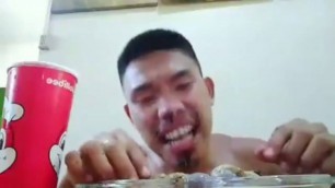 'Boy Tapang Mukbang GRUB WORM Batud Exotic Food'