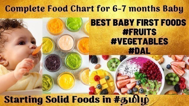 'Complete food chart for 6-7 months baby tamil|6 months baby food |6 months baby weight gain foods'