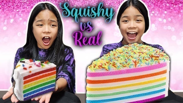 'SQUISHY VS REAL FOOD CHALLENGE 2021 | Tran Twins'